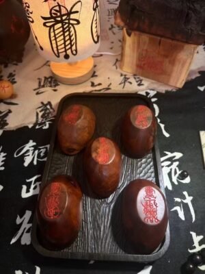 雷击木五路财神摆件2