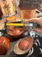 Lightning-struck wooden five-way god of wealth ornament